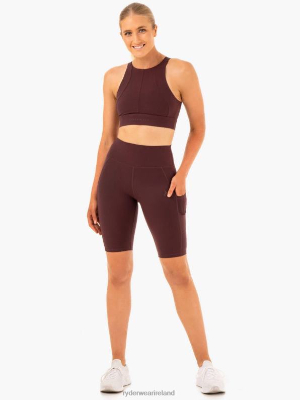 Ryderwear Reset High Waisted Pocket Bike Shorts Chocolate Women Clothing 4Z2T613