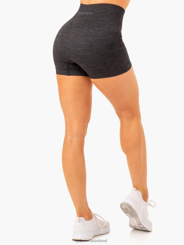 Ryderwear Rib Seamless Shorts Black Marl Women Clothing 4Z2T612
