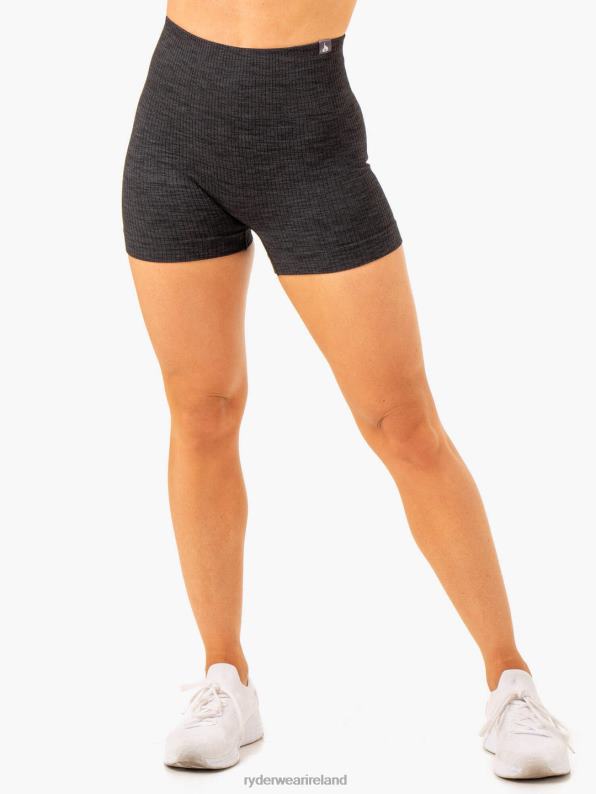 Ryderwear Rib Seamless Shorts Black Marl Women Clothing 4Z2T612
