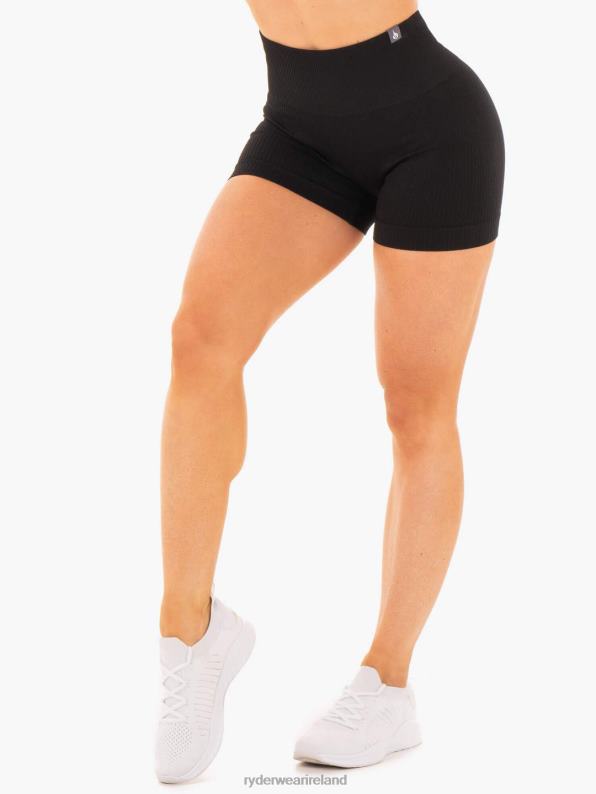 Ryderwear Rib Seamless Shorts Black Women Clothing 4Z2T694