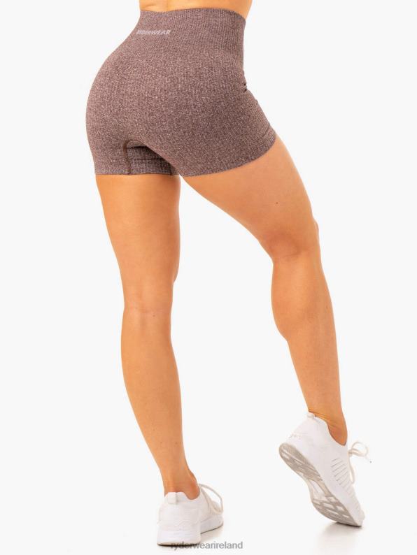 Ryderwear Rib Seamless Shorts Chocolate Marl Women Clothing 4Z2T611