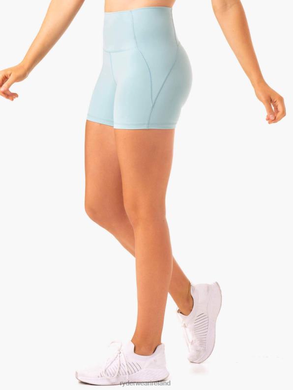 Ryderwear Sola High Waisted Shorts Seafoam Blue Women Clothing 4Z2T652