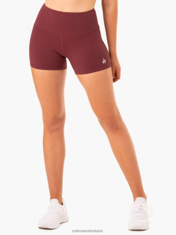Ryderwear Staples Scrunch Bum Booty Shorts Burgundy Women Clothing 4Z2T667