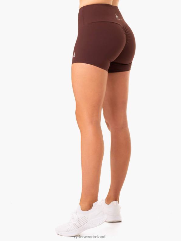Ryderwear Staples Scrunch Bum Booty Shorts Chocolate Women Clothing 4Z2T666