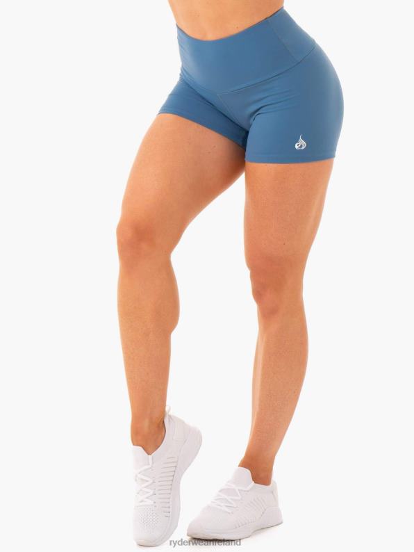 Ryderwear Staples Scrunch Bum Booty Shorts Steel Blue Women Clothing 4Z2T692