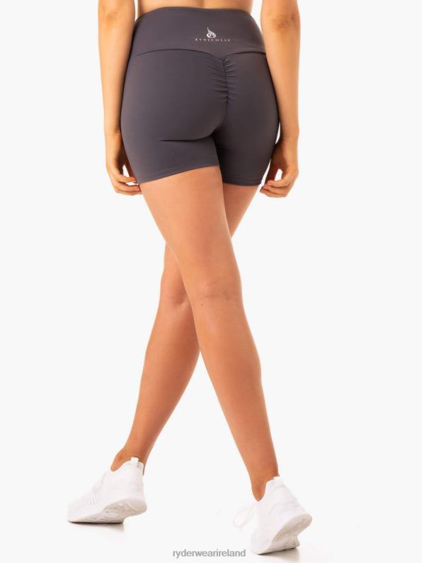 Ryderwear Staples Scrunch Bum Mid Length Shorts Charcoal Women Clothing 4Z2T672