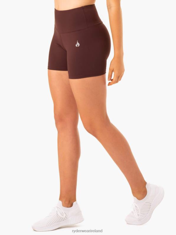 Ryderwear Staples Scrunch Bum Mid Length Shorts Chocolate Women Clothing 4Z2T674