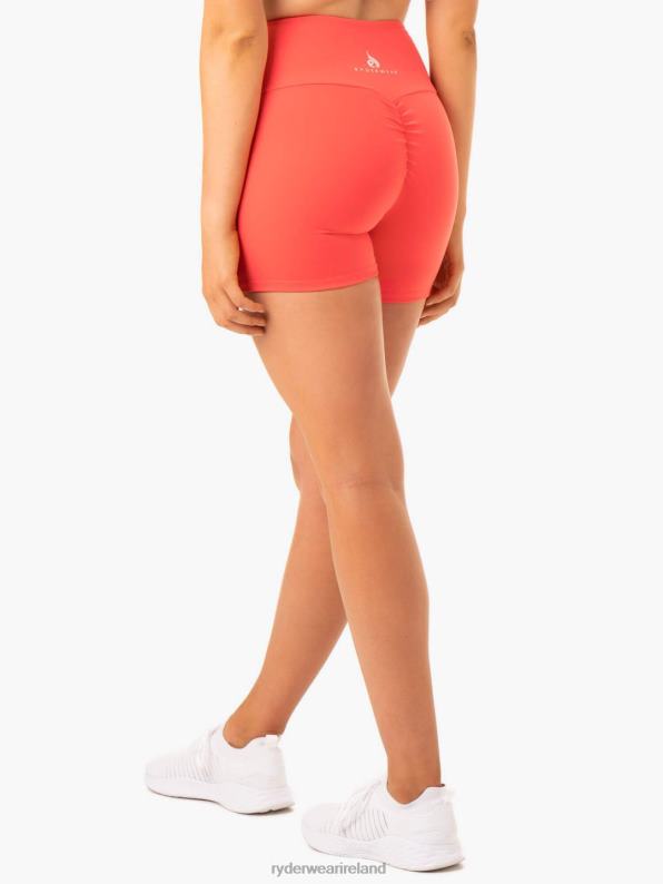 Ryderwear Staples Scrunch Bum Mid Length Shorts Coral Women Clothing 4Z2T676