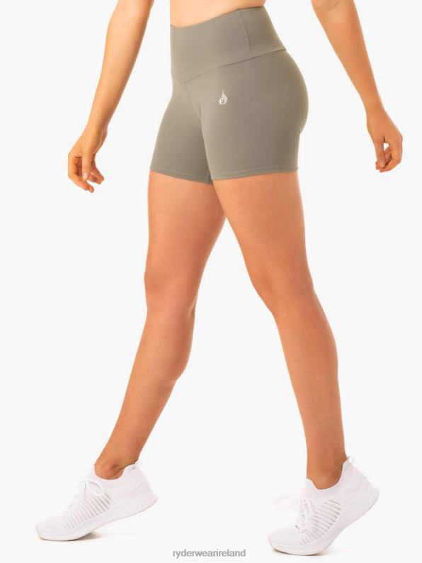 Ryderwear Staples Scrunch Bum Mid Length Shorts Khaki Women Clothing 4Z2T673