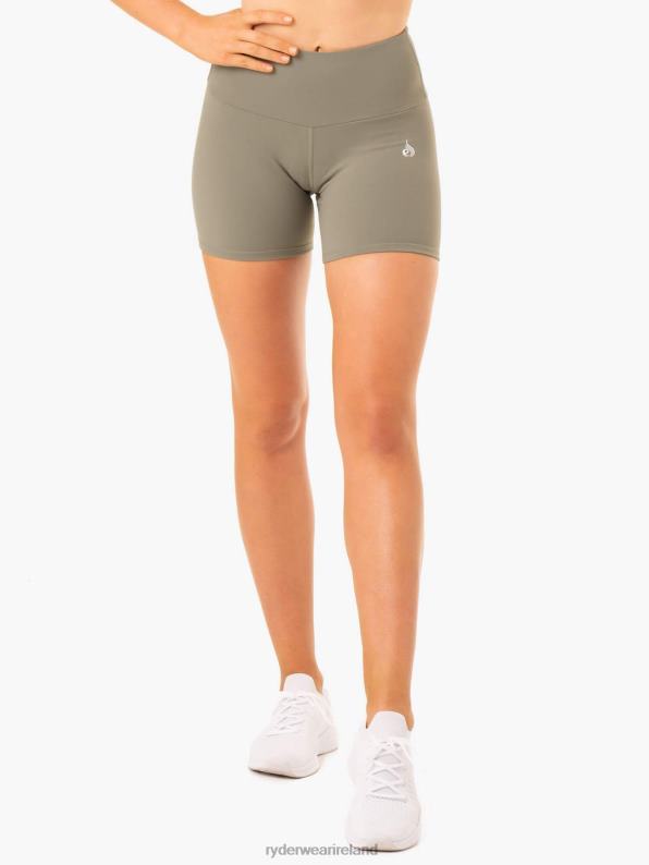 Ryderwear Staples Scrunch Bum Mid Length Shorts Khaki Women Clothing 4Z2T673