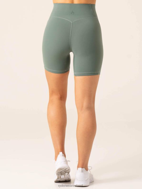 Ryderwear Stride High Waisted Shorts Sage Women Clothing 4Z2T549