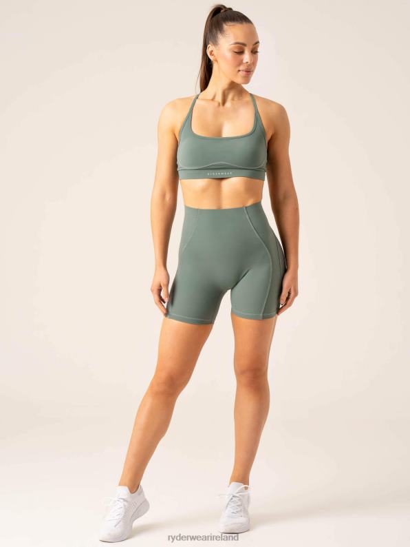 Ryderwear Stride High Waisted Shorts Sage Women Clothing 4Z2T549