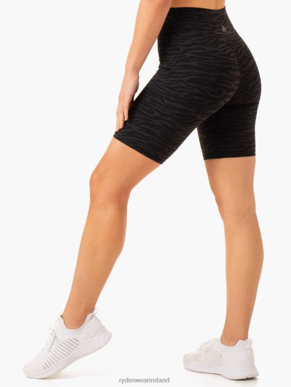 Ryderwear Transform Mid Length Shorts Black Zebra Women Clothing 4Z2T587