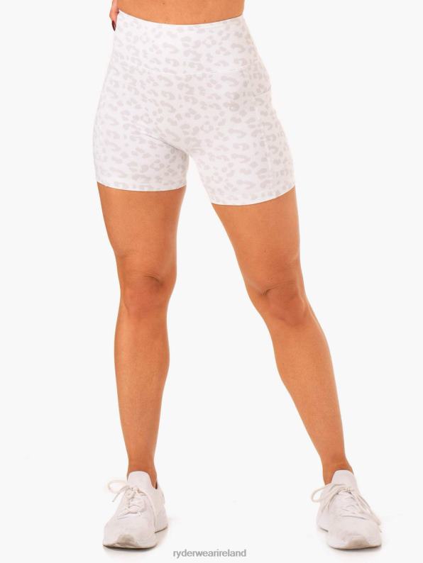 Ryderwear Ultra High Waisted Mid Length Shorts Snow Leopard Women Clothing 4Z2T627