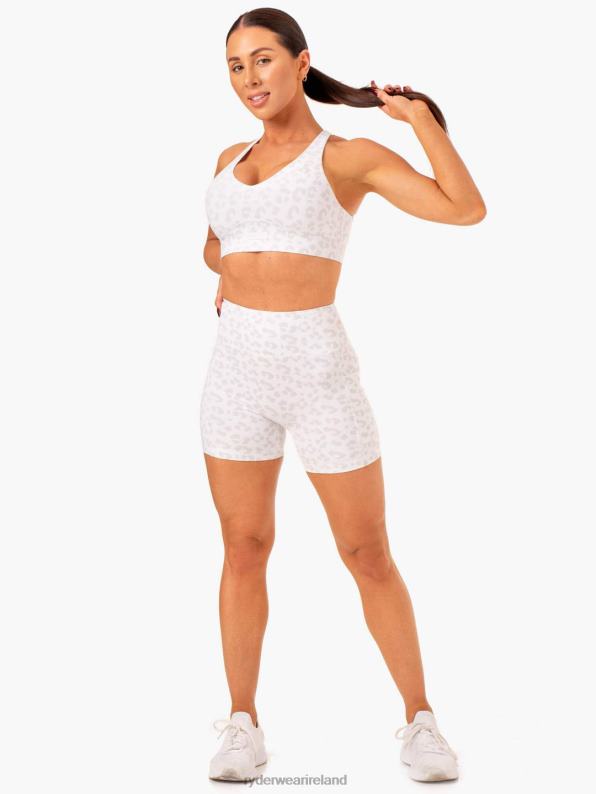 Ryderwear Ultra High Waisted Mid Length Shorts Snow Leopard Women Clothing 4Z2T627