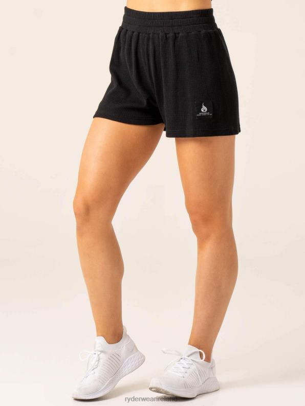 Ryderwear Wowaffle Lounge Shorts Black Women Clothing 4Z2T563