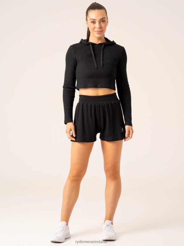 Ryderwear Wowaffle Lounge Shorts Black Women Clothing 4Z2T563