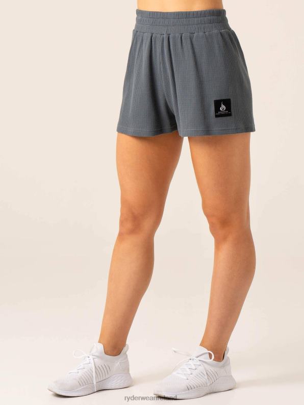 Ryderwear Wowaffle Lounge Shorts Steel Blue Women Clothing 4Z2T561