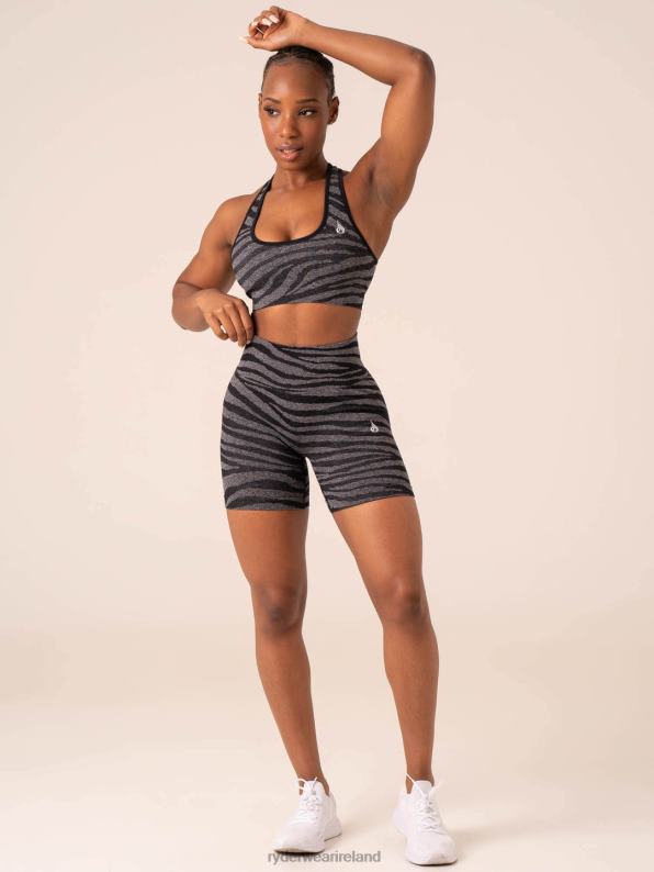 Ryderwear Zebra Seamless Shorts Grey Marl/Black Zebra Women Clothing 4Z2T537